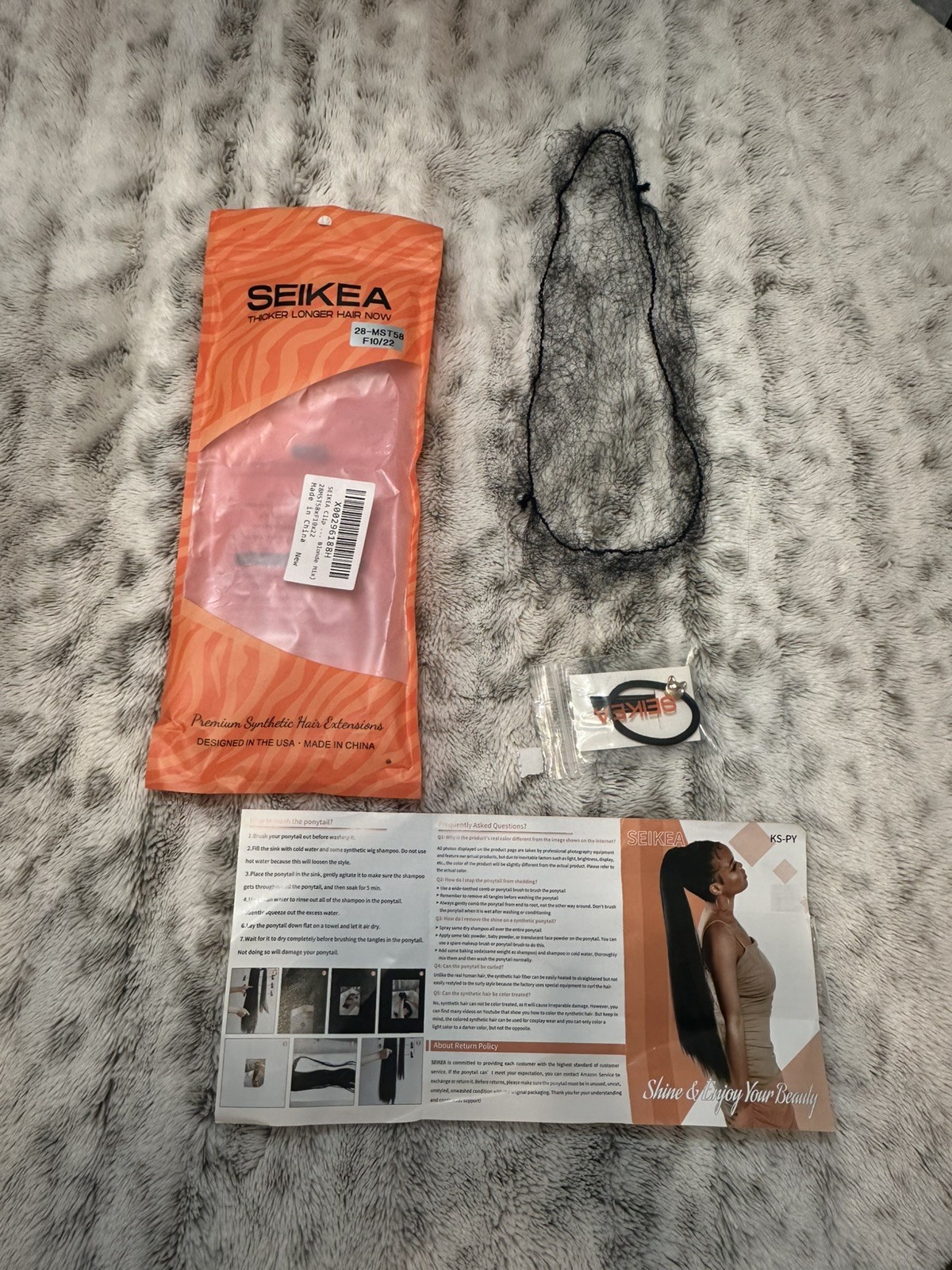 Seikea ExtensionStraight Ponytail Hair Synthetic Used Good Condition Blonde Mix