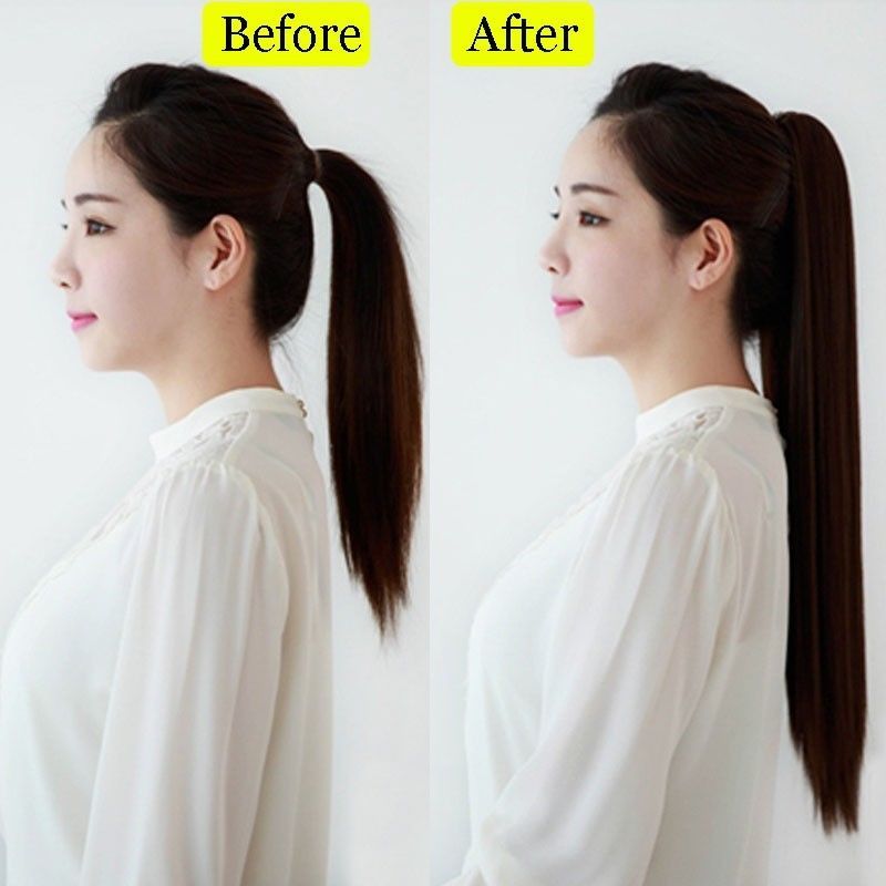 100% Natural Long Ponytail Thick Lady Claw Clip on in Pony Tail Hair Extensions