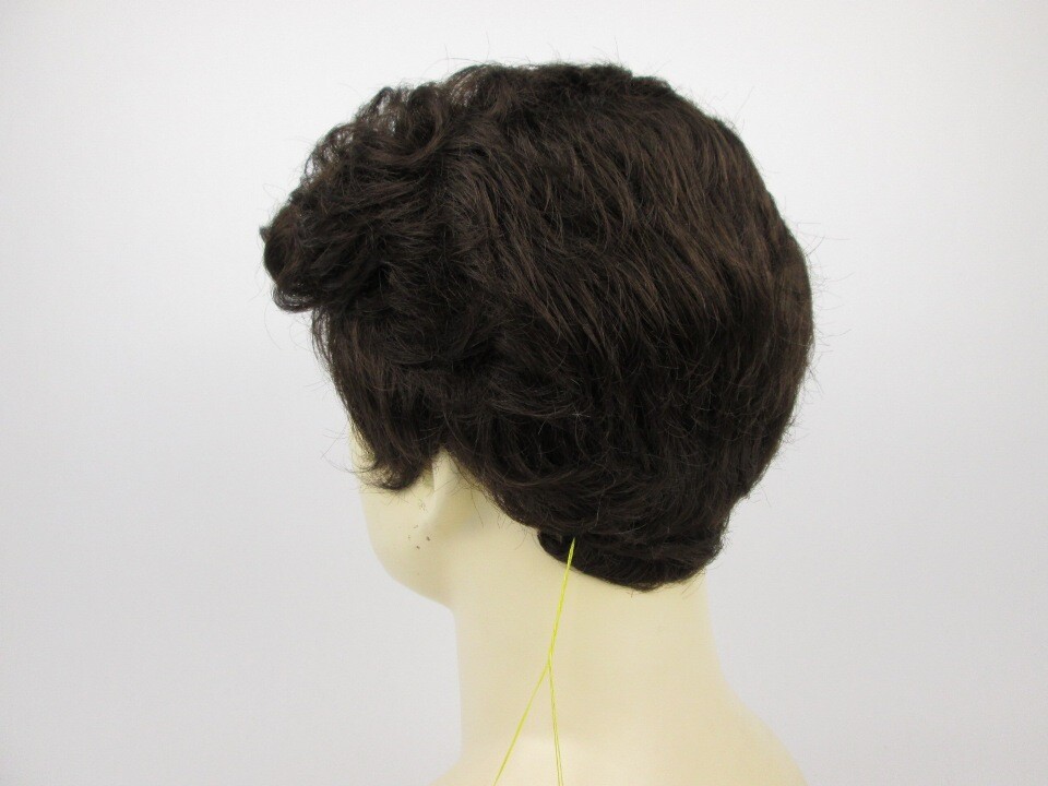 MENS MALE SHORT HAIR STRAIGHT NATURAL WAVY BRUSHED BACK FULL WIG STEVE COSTUME