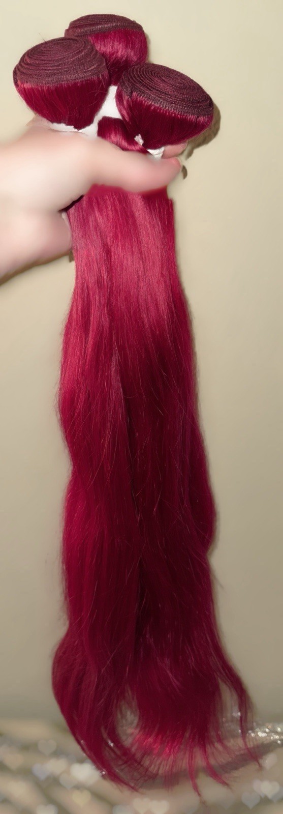 100% 1 Donor Only Human Hair,3 Bundle Pack,Bright,Deep Red, 22,24,26 Inch