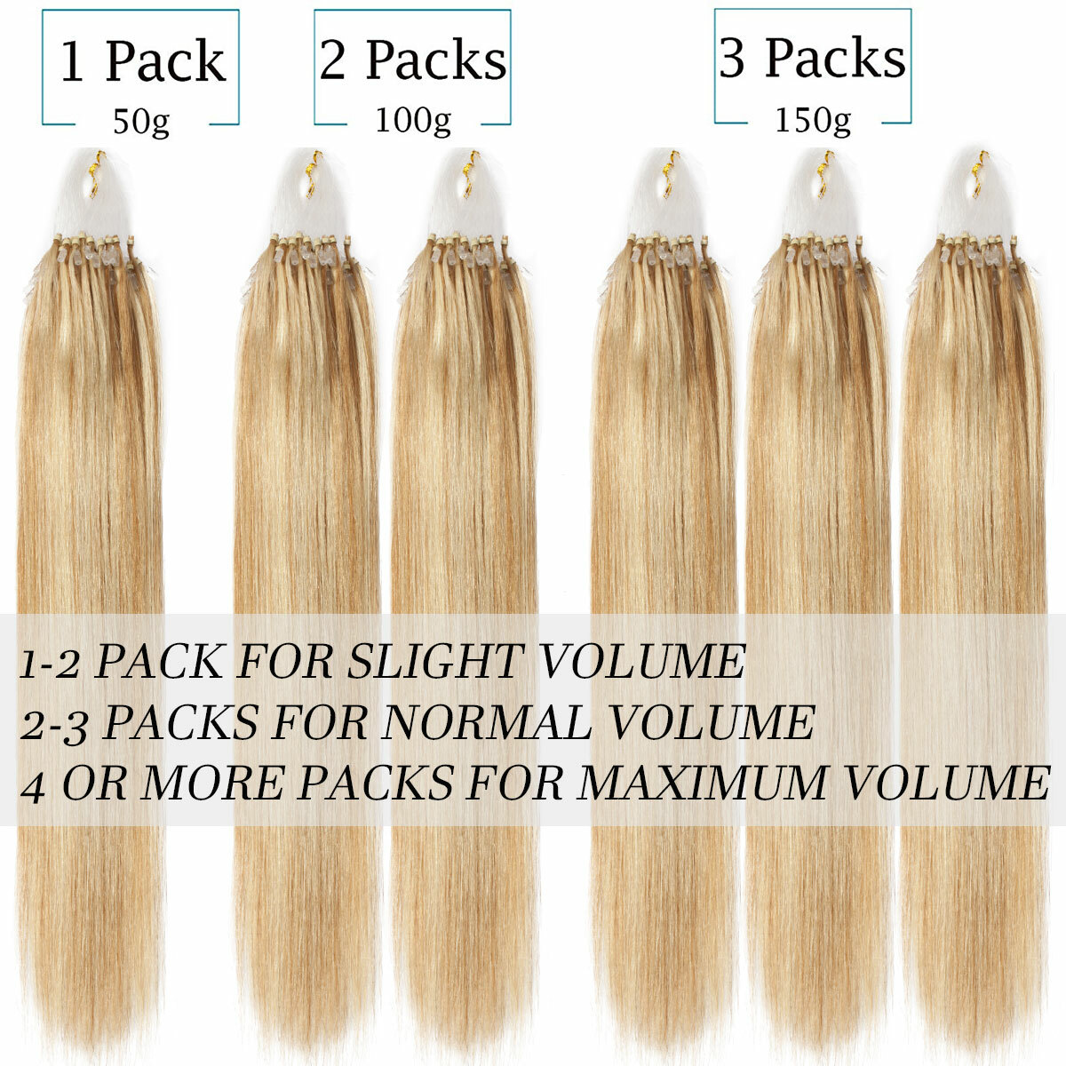 Micro Ring Loop Tip 100% Remy Human Hair Extensions Micro Beads Link Full Head