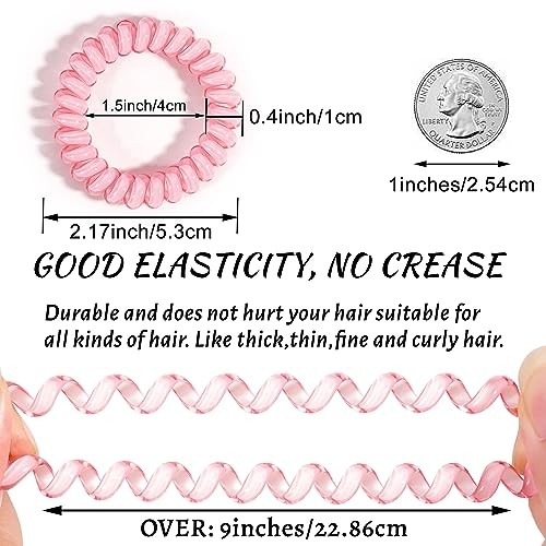 DED Spiral Hair Ties, 32PCS Coil Bracelets for Women, Girls – No Candy Colors