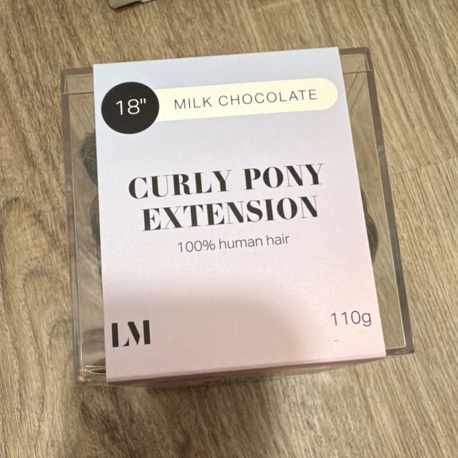 Locks & Mane 18″ Curly Human Hair Pony Extension Milk Chocolate 110g