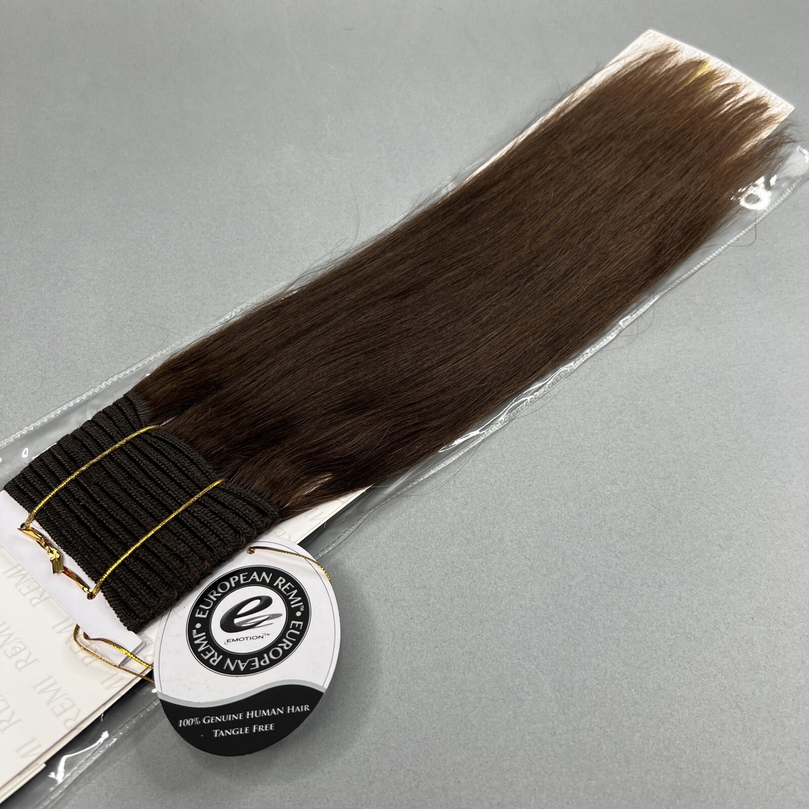 14” Straight #4 Dark Brown European Remi 100% Human Hair Track Weft Extensions