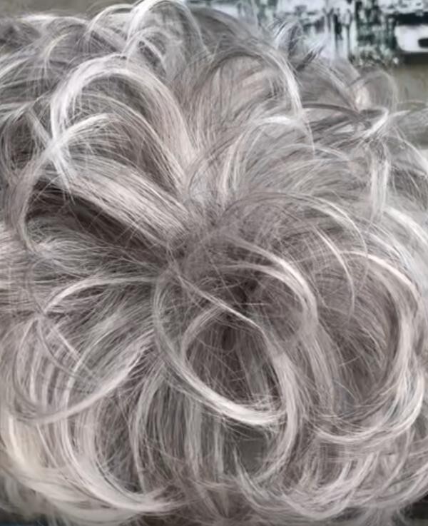 Woman Short Wavy Hair Wig Wigs Middle Aged Women Women Granny Grey Wig