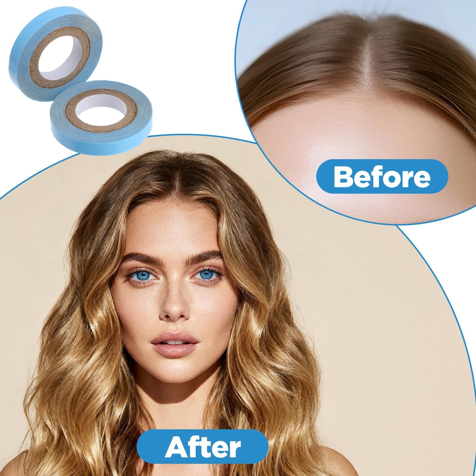 4 Rolls Lace Wig Tape, Double Sided Hair Tape for Wigs, Waterproof Lace Front…