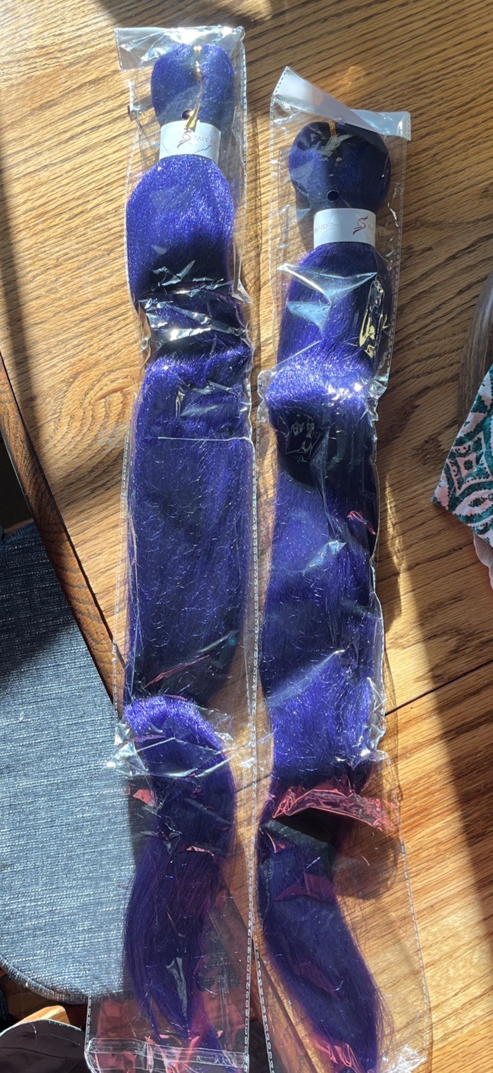 2 Dark Purple Braiding Hair Pre stretched 26” Easy Braid Prestretched Braiding