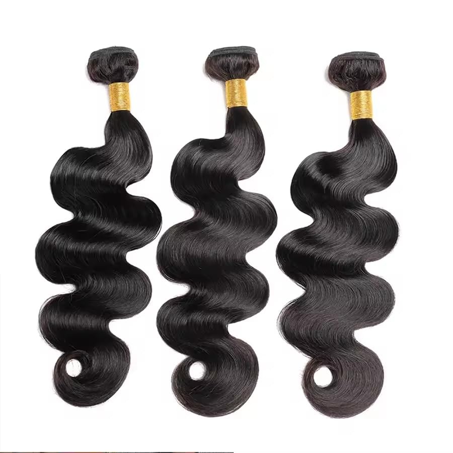 #1B Natural Black Bundles Body Wave Bundles Human Hair 14 16 18 Inch Brazilia…