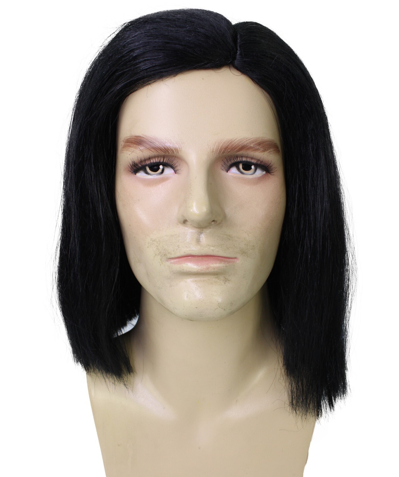 HPO Adult Men’s Black Middle-Parted Demon Hunter Anime Wig, HM-1640