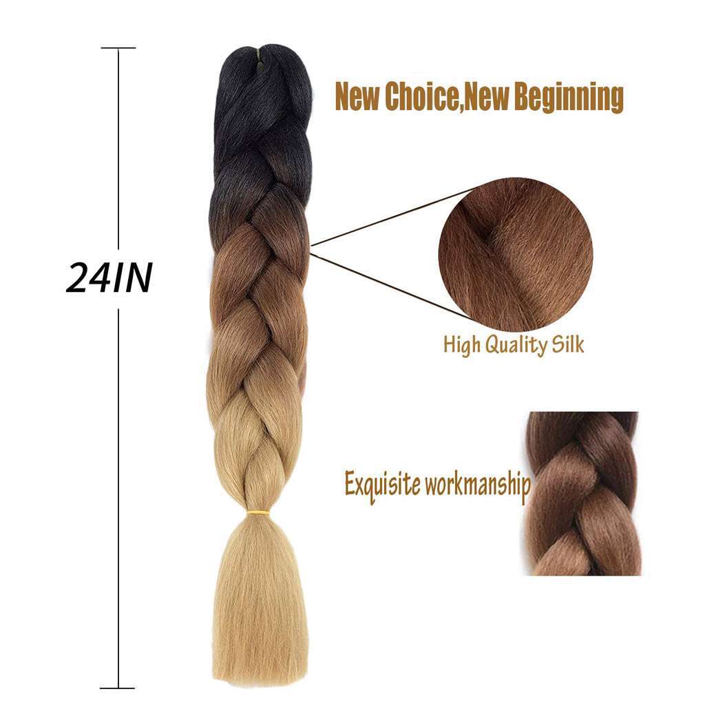 24” Afro Twist Braids Ombre Synthetic Kanekalon Jumbo Braiding Extension Hair