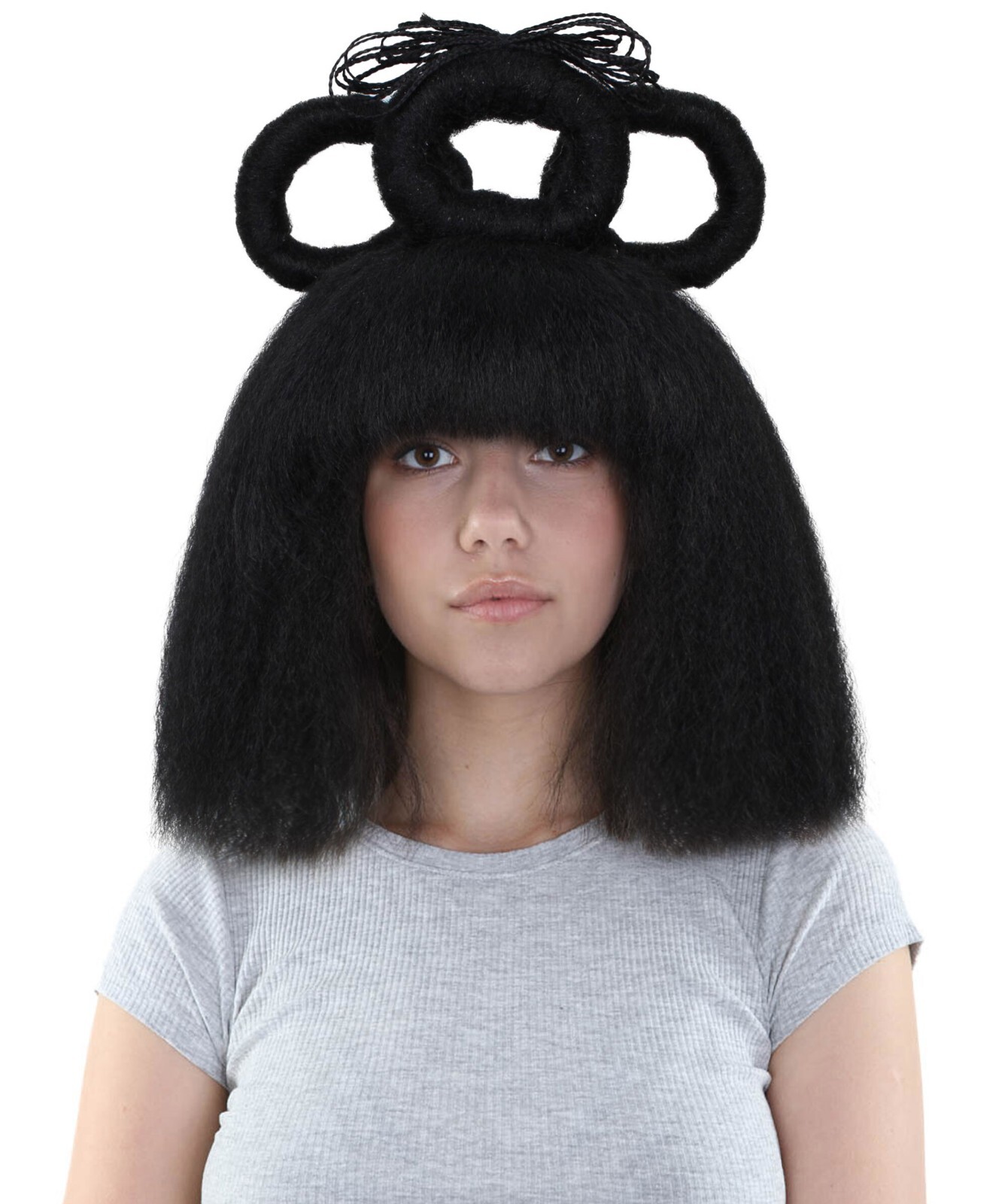 Adult Women’s Black Updo Geisha wig, Perfect For Halloween, Flame-retardant,