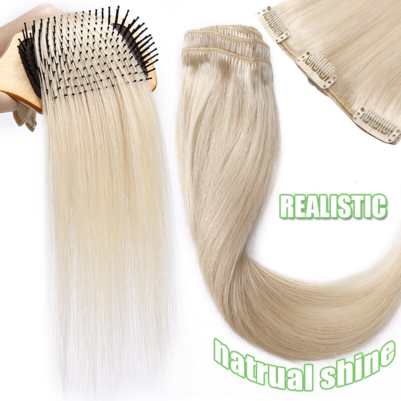 Clip in Human Hair Extensions Full Head 100% Real Remy Hair 24″ 8PCS Long Ombre