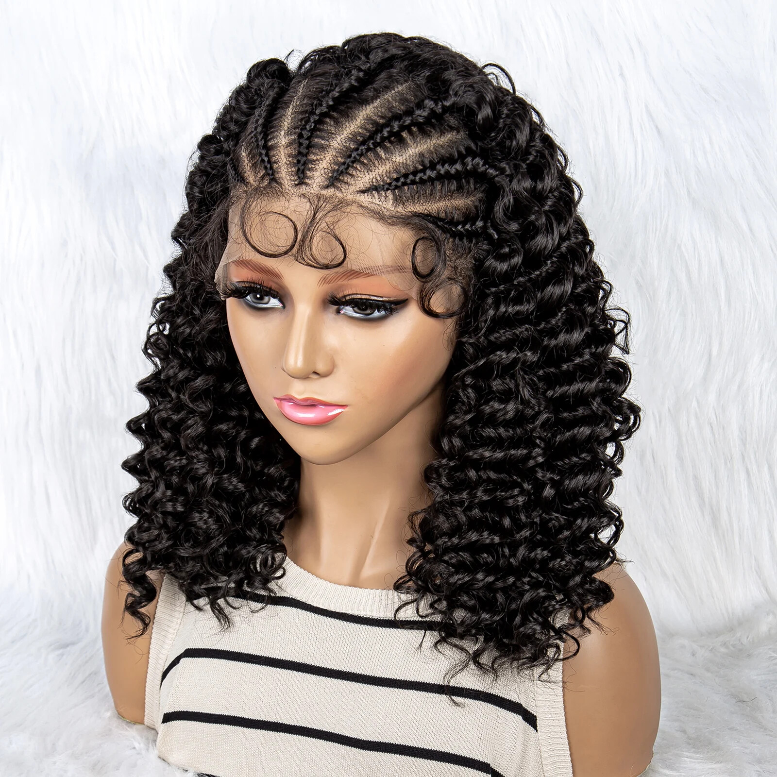 Braided Wigs 100% Human Hair 13X4 Lace Front Wig Braided Wigs