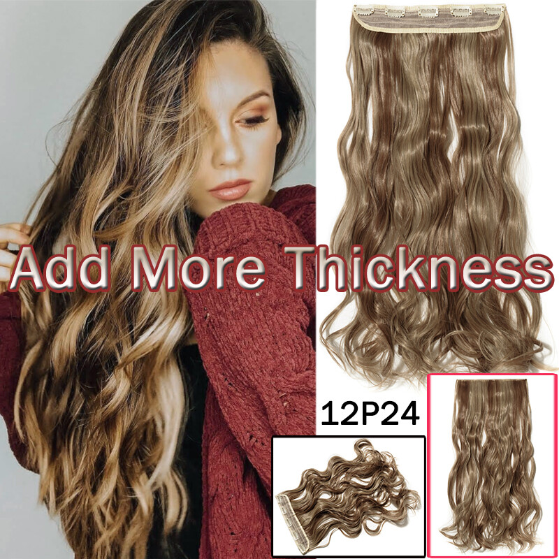 Extra Thick Long Curly Ombre One Piece Full Head Clip In Hair Extension As Human