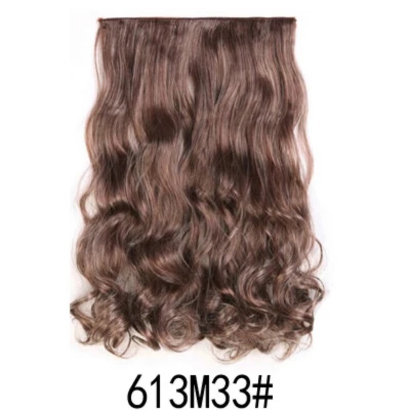 24in Synthetic Long Straight Clip In One Piece Hair Extension 5 Clips Fake Hair
