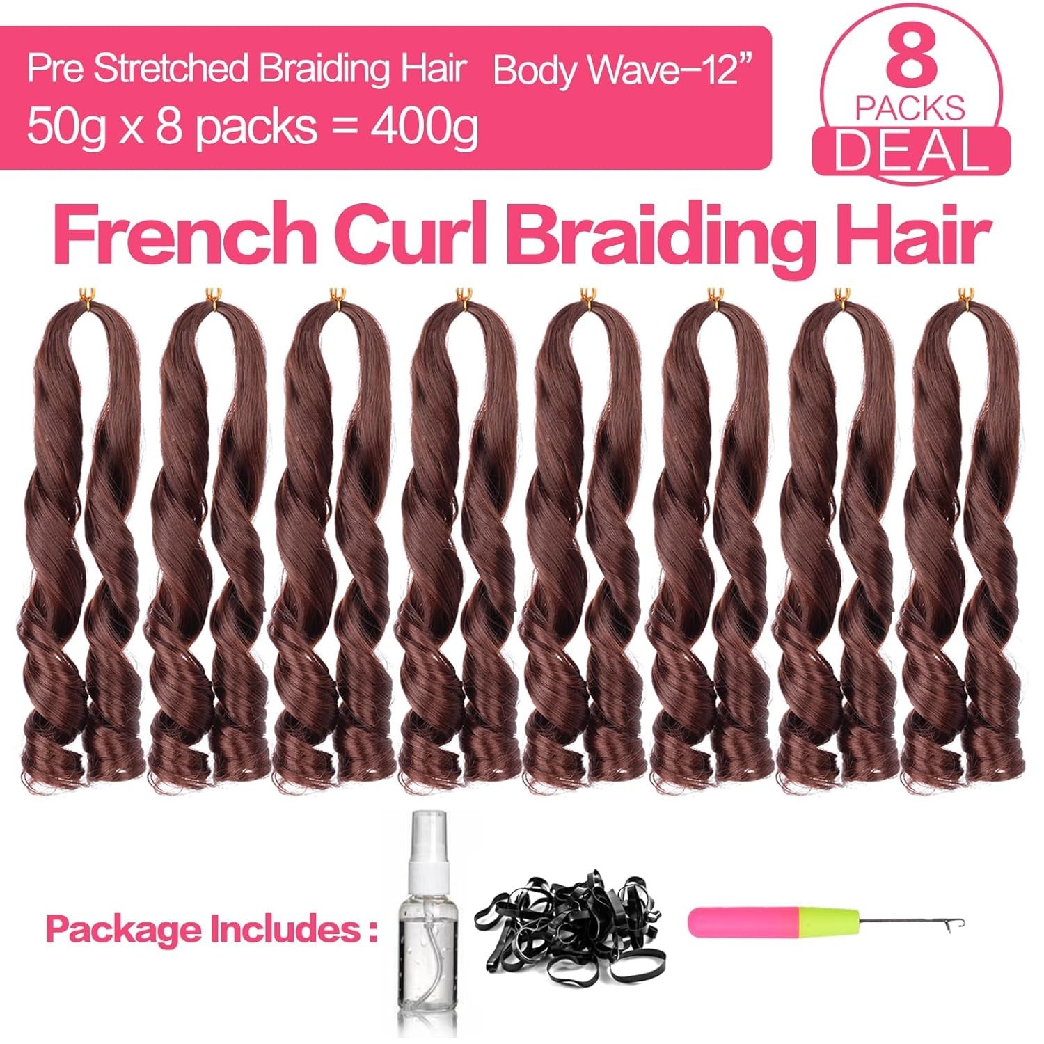 French Curly Braiding Hair 12 Inch 8 Packs Curly Braiding Hair Pre Stretched …
