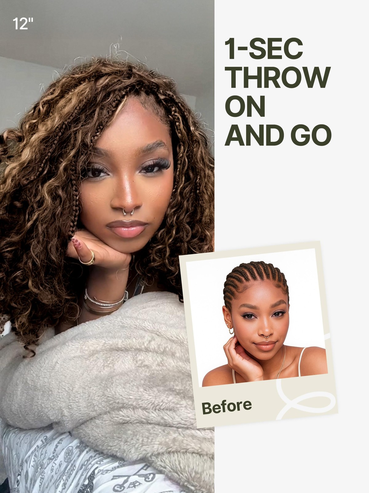 Frodio Cruly Boho Braided Wig Water Wave Veralux 13X6 Hd Lace Frontal Wig