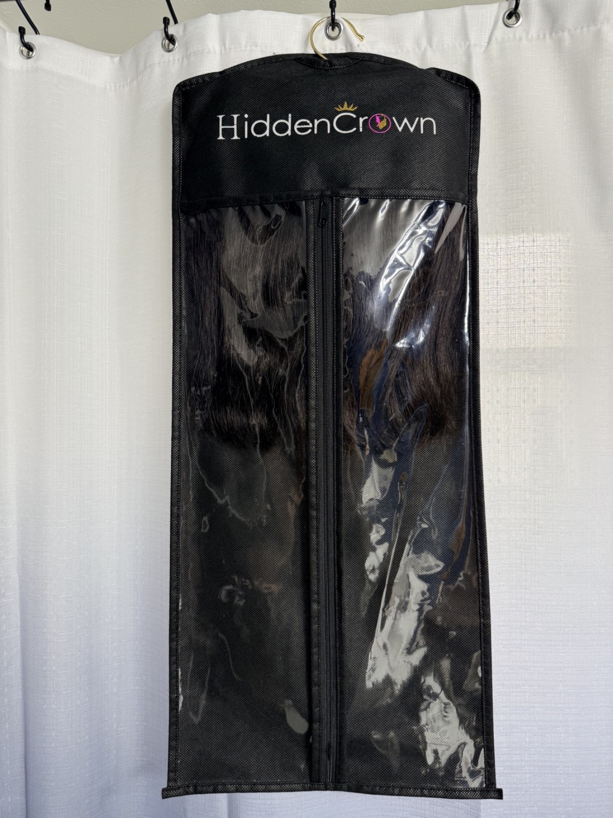 Hidden Crown Halo Hair Extension 12” Real Human Hair Dark Brown 1B