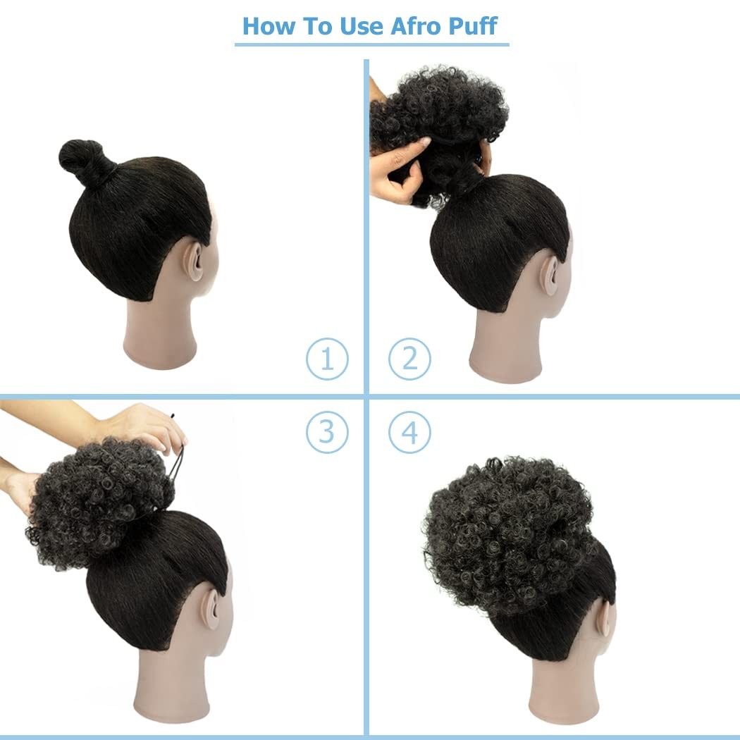 Afro Puff Drawstring Ponytail Extension 6″ 65g Synthetic Kinky Curly