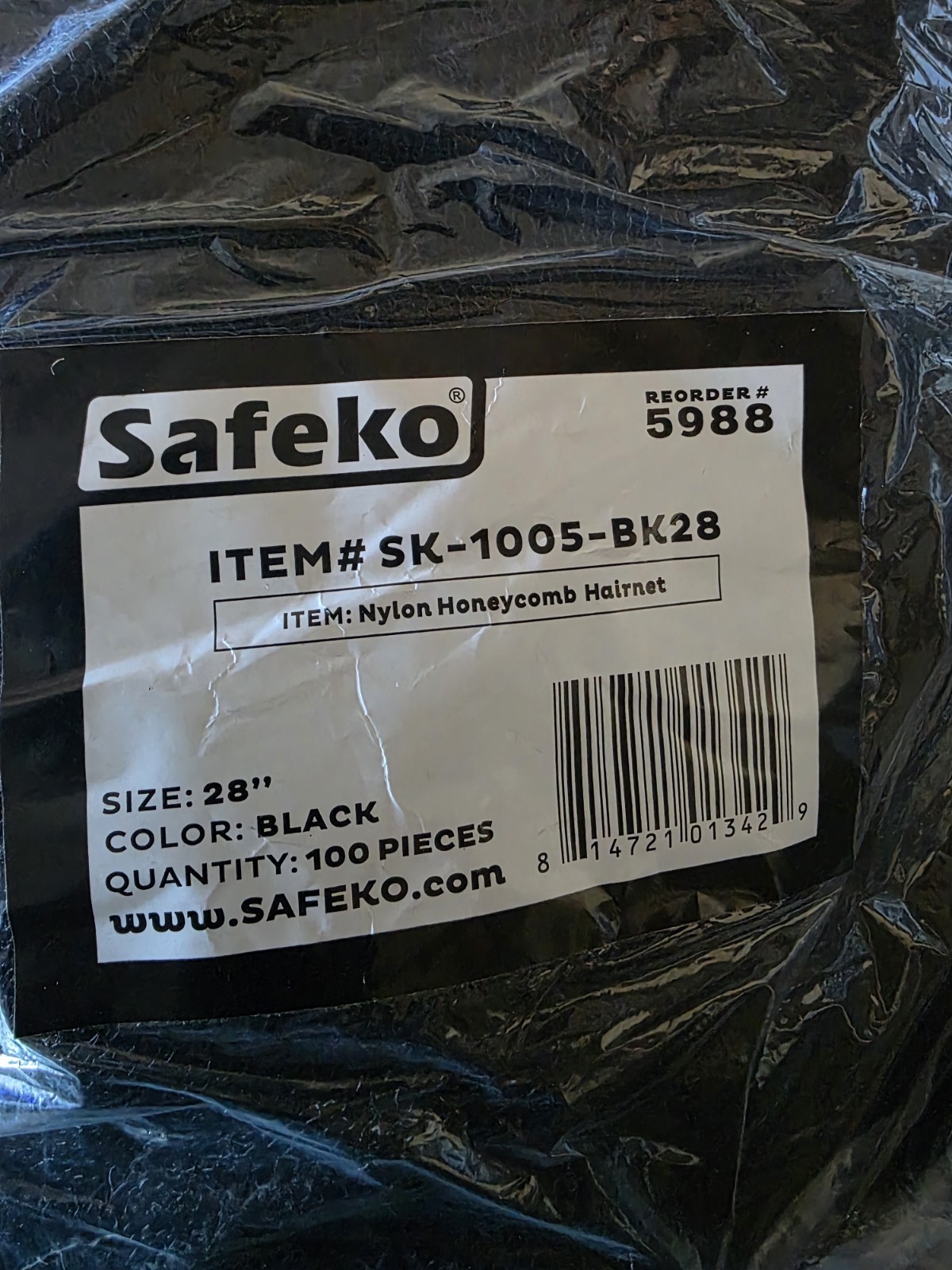 Safeko Hair Nets Approximately 900 PCS Nylon Hairnets 28″ Black