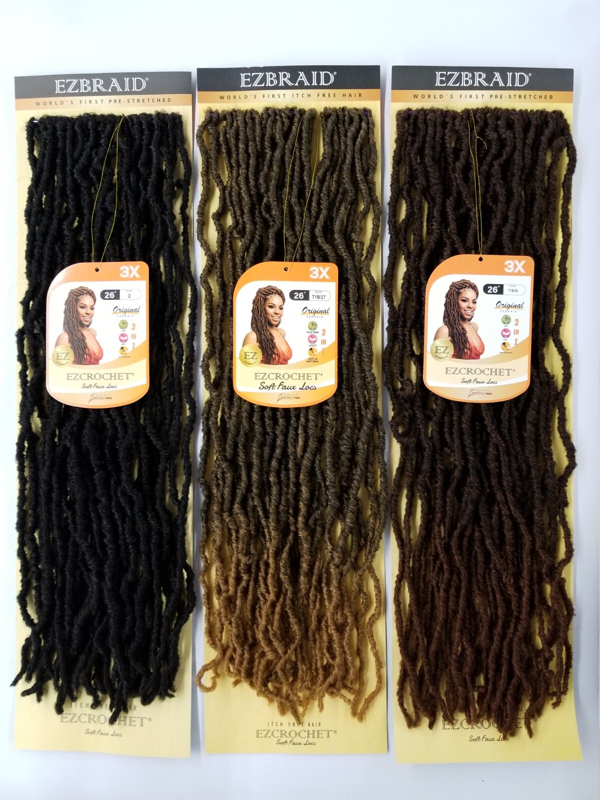 I&I Hair Innocence EZCROCHET 3X Faux Locs Crochet Braiding Hair Spectra 26″