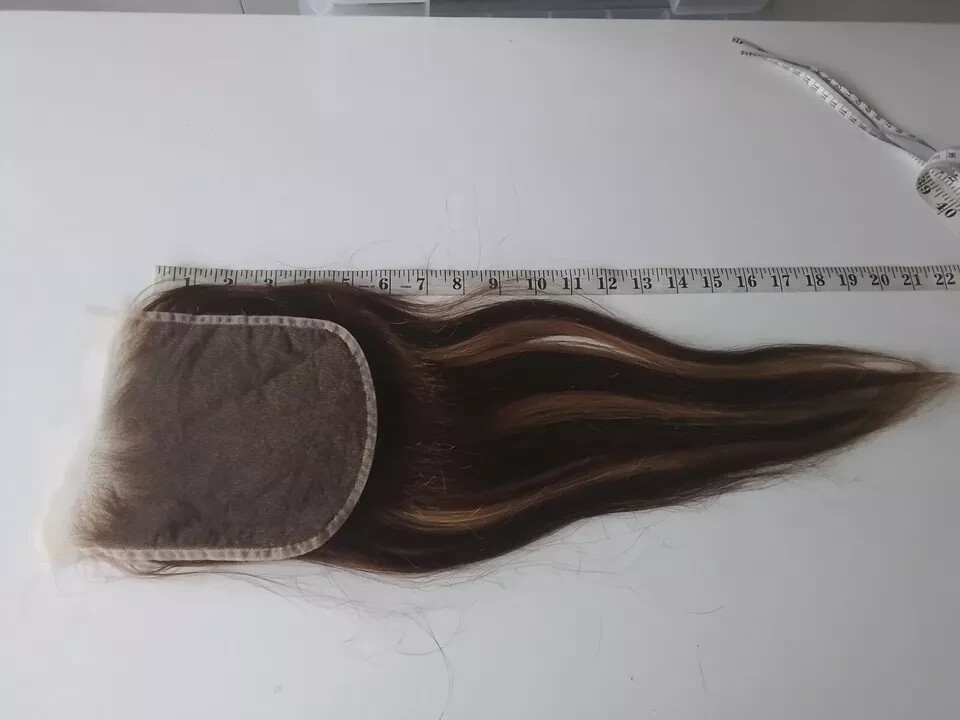 18INCH 6X6 WIDE LACE CLOSURE BALAYAGE 4/27# BRAZILIAN VIRGIN HUMAN HAIR STRAIGHT