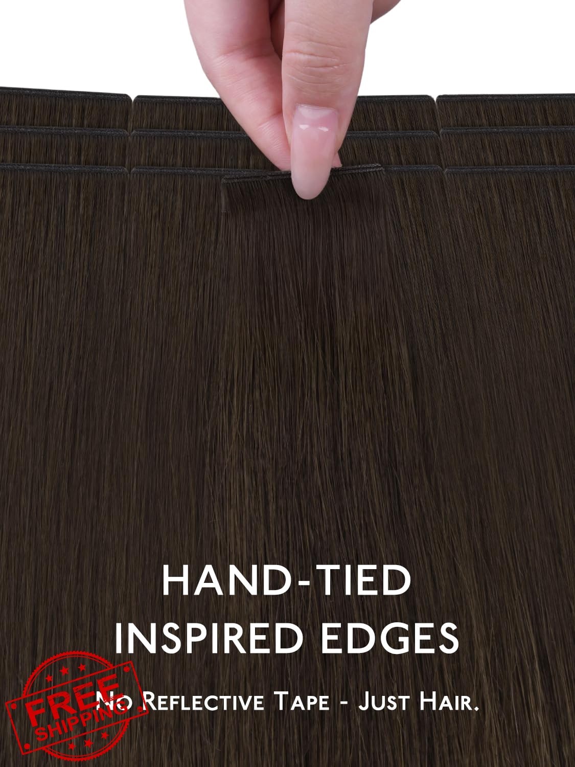 Wennalife Genius #2A Light Dark Brown Tape Hair Ext 18in 50g