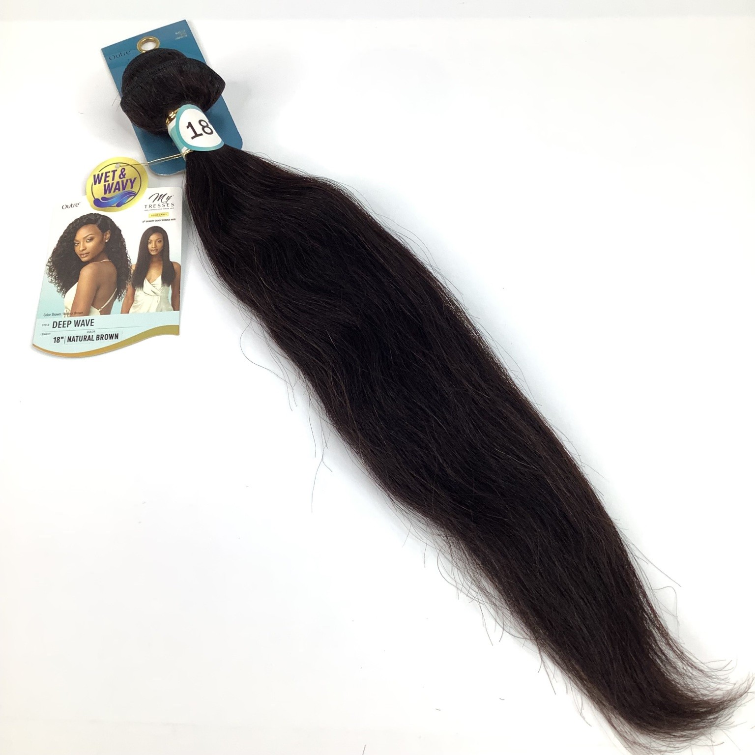 Outre MyTresses Gold Label Deep Wave Human Hair Extension 18″ Natural Brown Wet