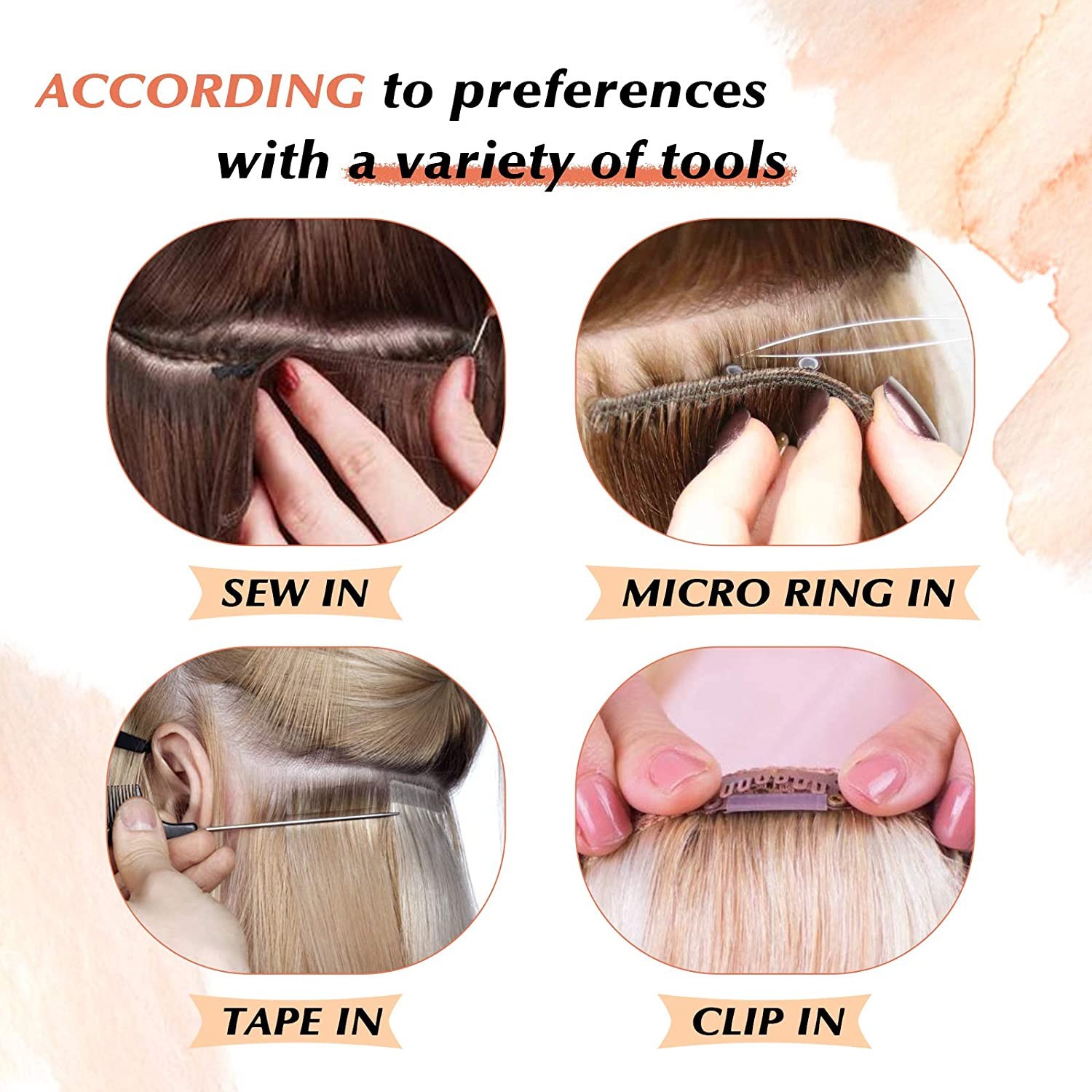 Weft Human Hair Extensions Sew in Hand Tied Weave Real Remy Bundles Thick Long