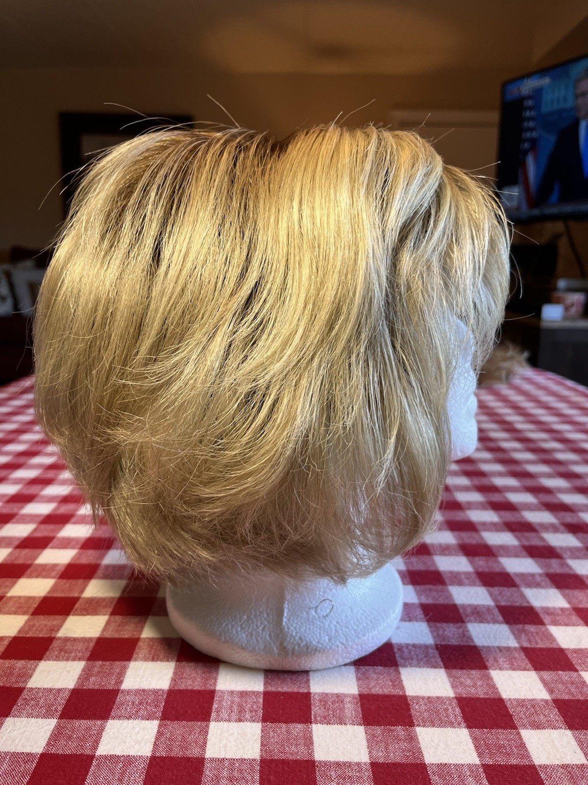 Envy Mono Top Lace Front Blonde/Brown Bob Wig W/Bangs Altered PLEASE READ