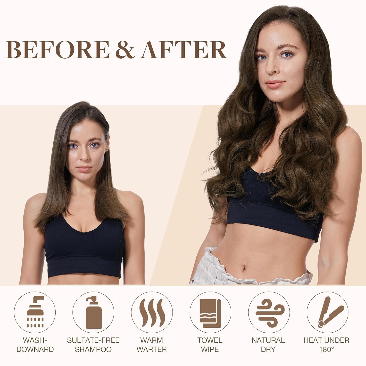 Sew in Hair Extensions Real Human Hair Double Weft Weave Russian Remy Hair 100gr