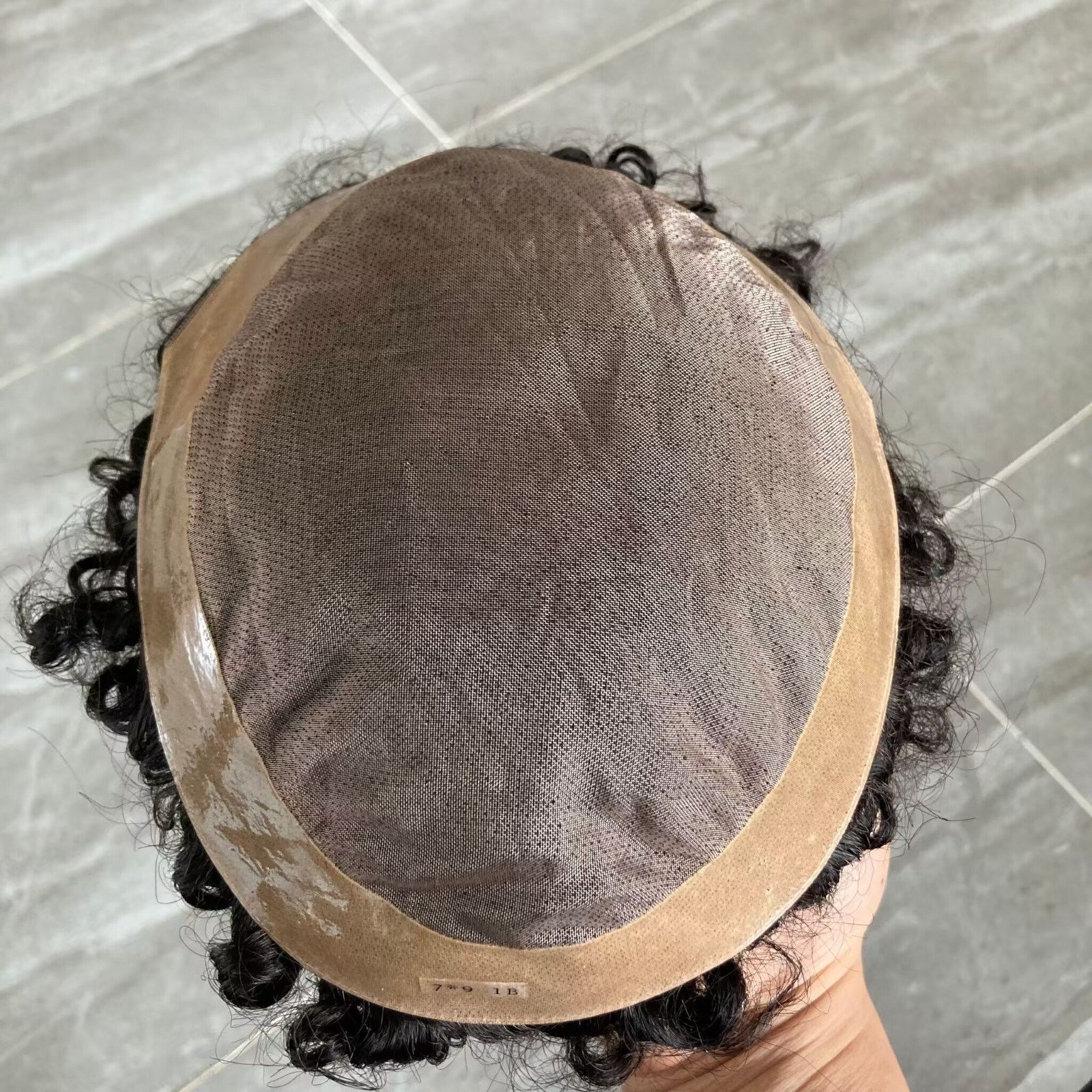 18mm Curly Human Hair Men Toupee Super Durable Fine Mono Base Male Wigs Natural