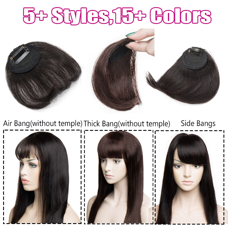 Women Real Remy Fringe Bangs Clip In Human Hair Extension Front Top Piece Blonde