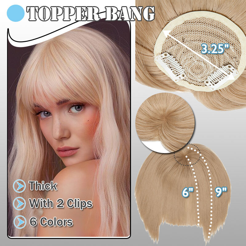 US Neat Fringe Bangs Hairpiece Clip in Short Real Natural False Hair Extensions
