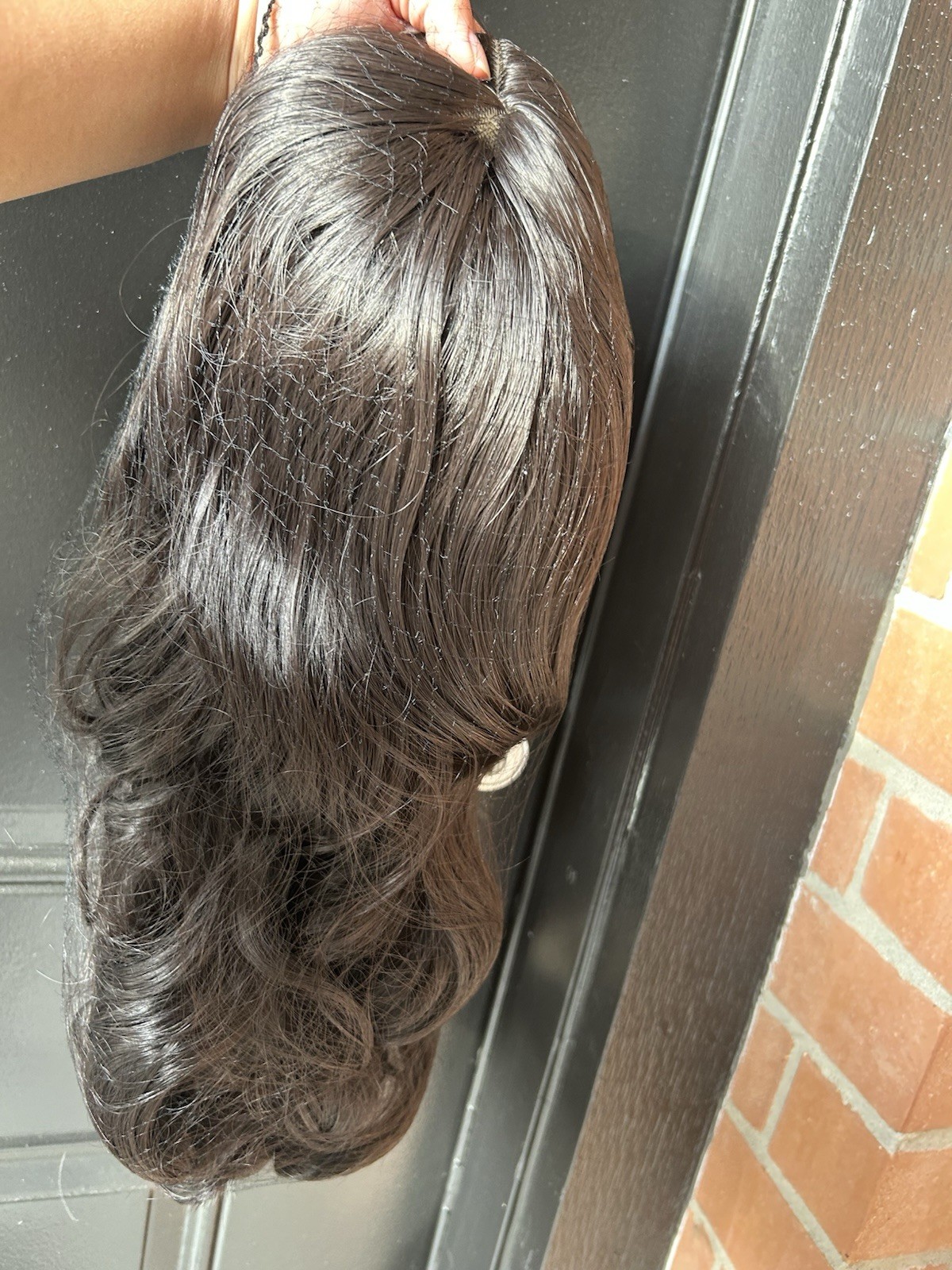 Black Curly Wavy Wig For Women Long Finger Wave Heat Resistant Fiber Synthetic