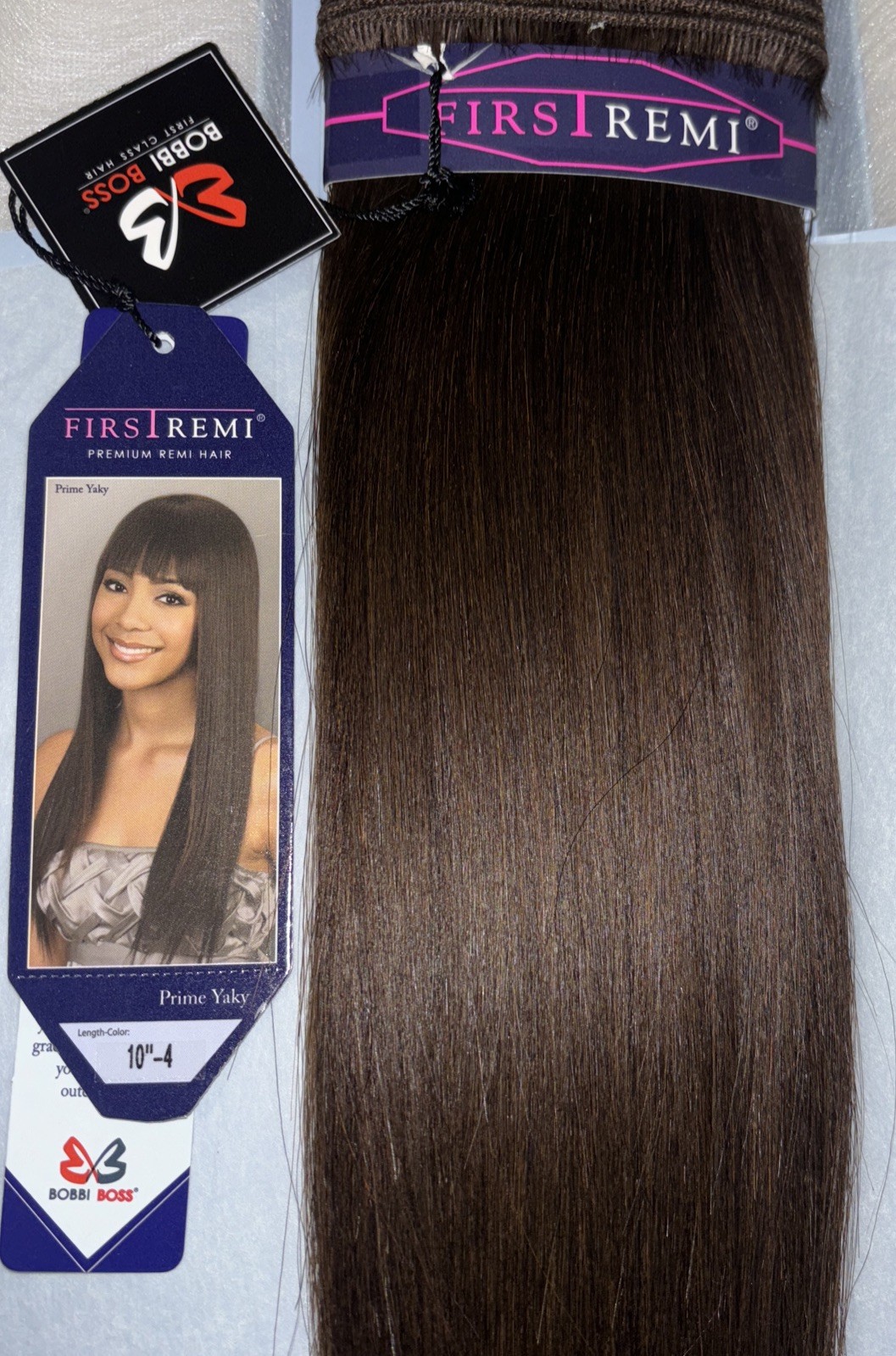 BOBBI BOSS First Remi Premium Human Hair, Prime Yaky Remi 10″ • 4, NEW