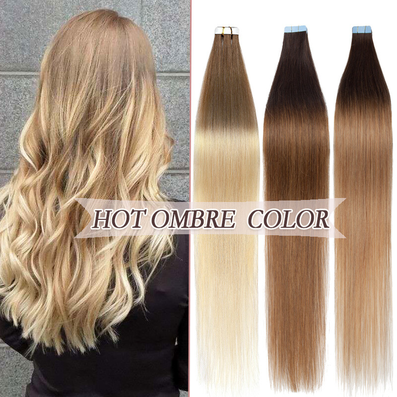 GREY Thick Skin Weft Tape in Real Remy Human Hair Extension Thick Glue CLEARANCE