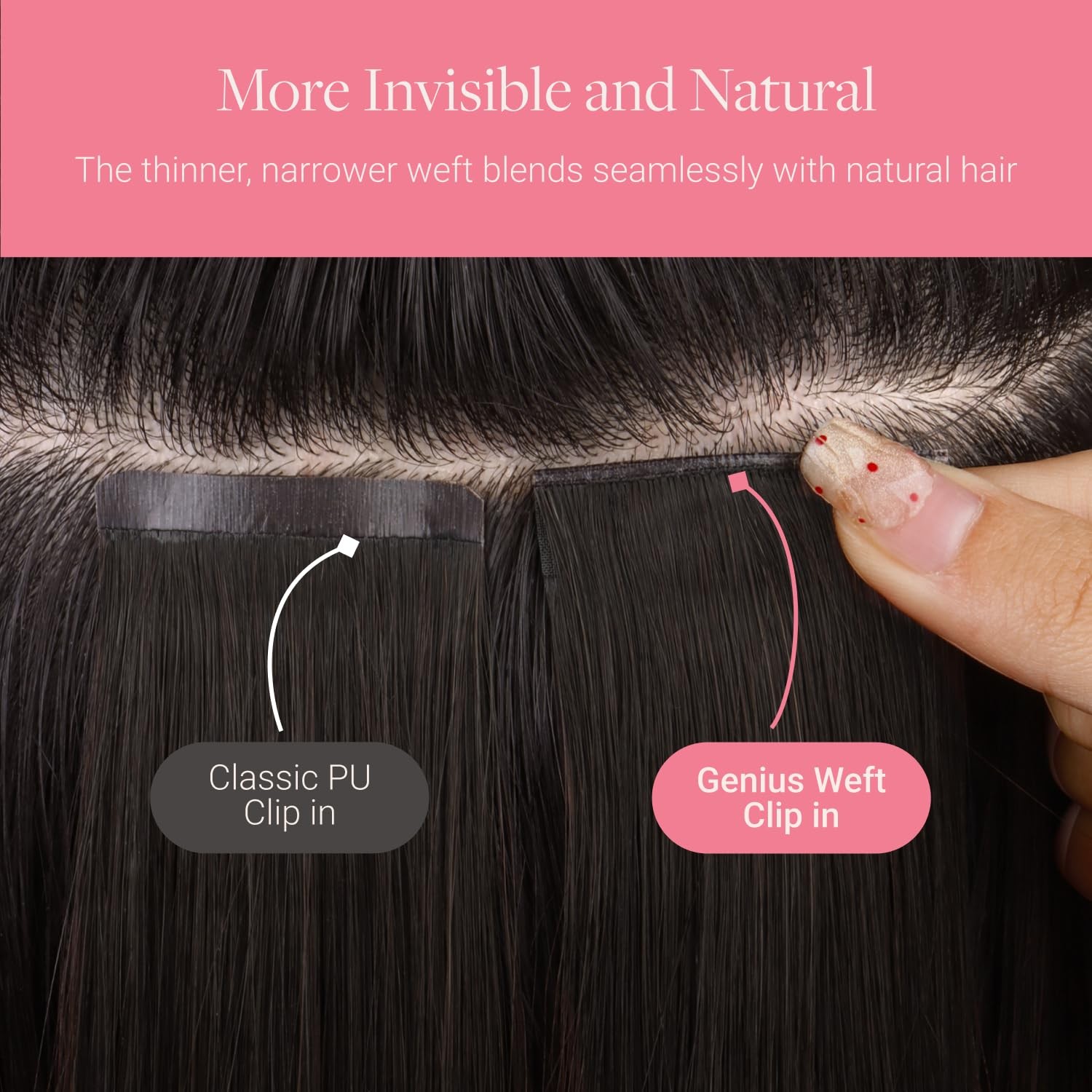 Goo Goo Genius Clip In Hair Extensions 14Inch 110G 7Pcs Seamless Pu Clip In