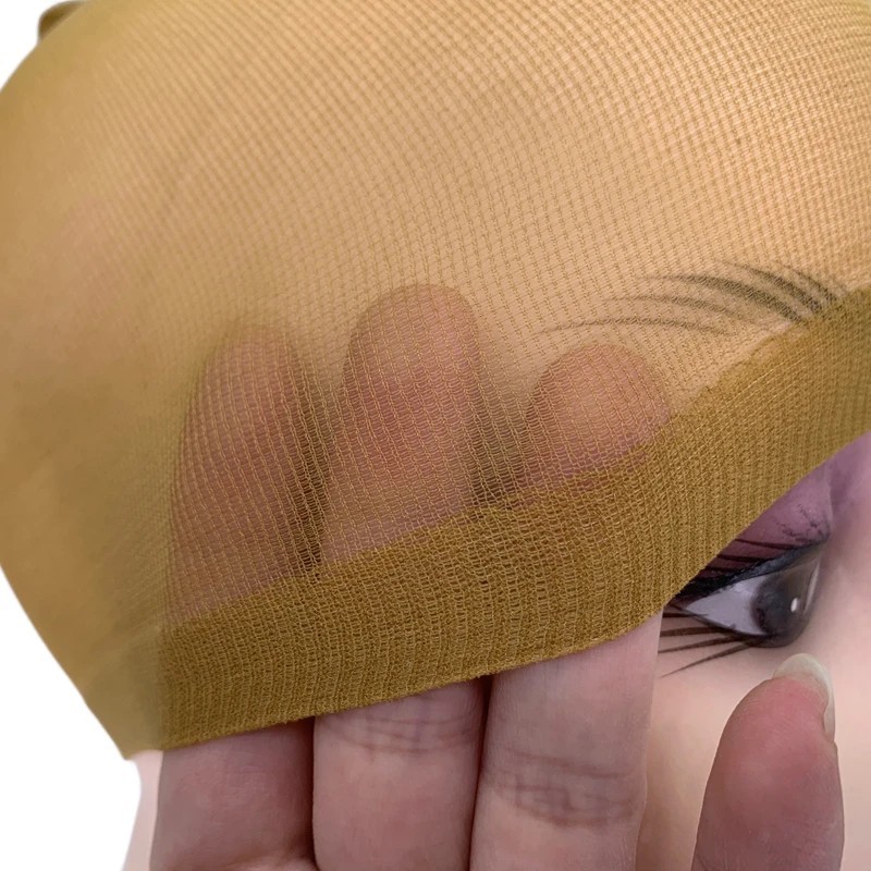 2pcs Wig Cap Mesh Dome Hair Net Stretch Invisible Stocking Cap Black Brown Beige