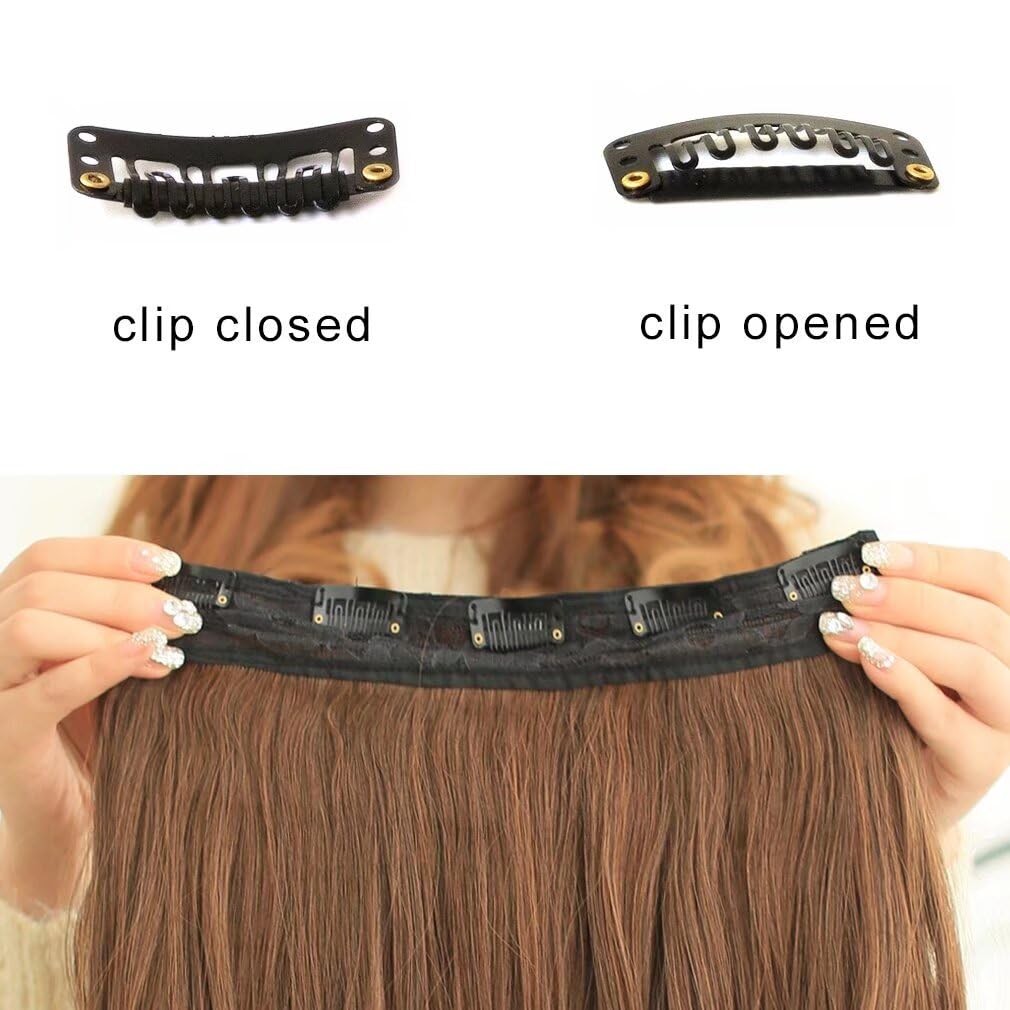 Clip in Hair Extensions 110g 24″ White Blonde Deep Wave Synthetic – 5 Clips