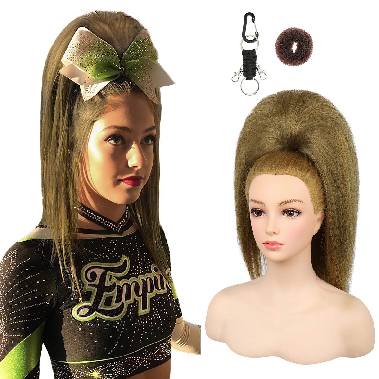 Seikea Cheer Ponytail Hair Piece 100 Super Protein Fiber Straight Cheerleader