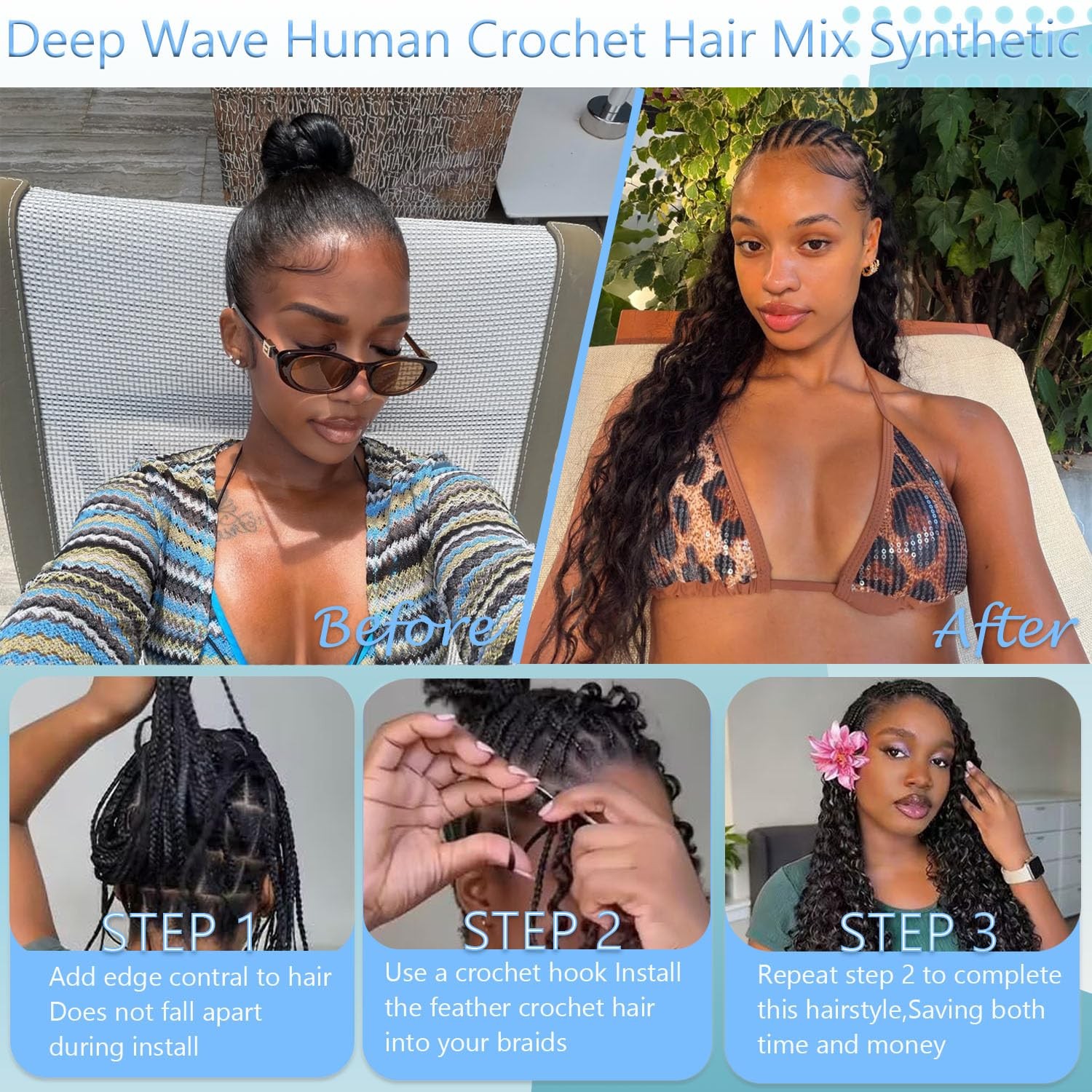 Miracle Knots Crochet Hair for Black Women 2 Packs 20 Inch 70g Pre-Separated …