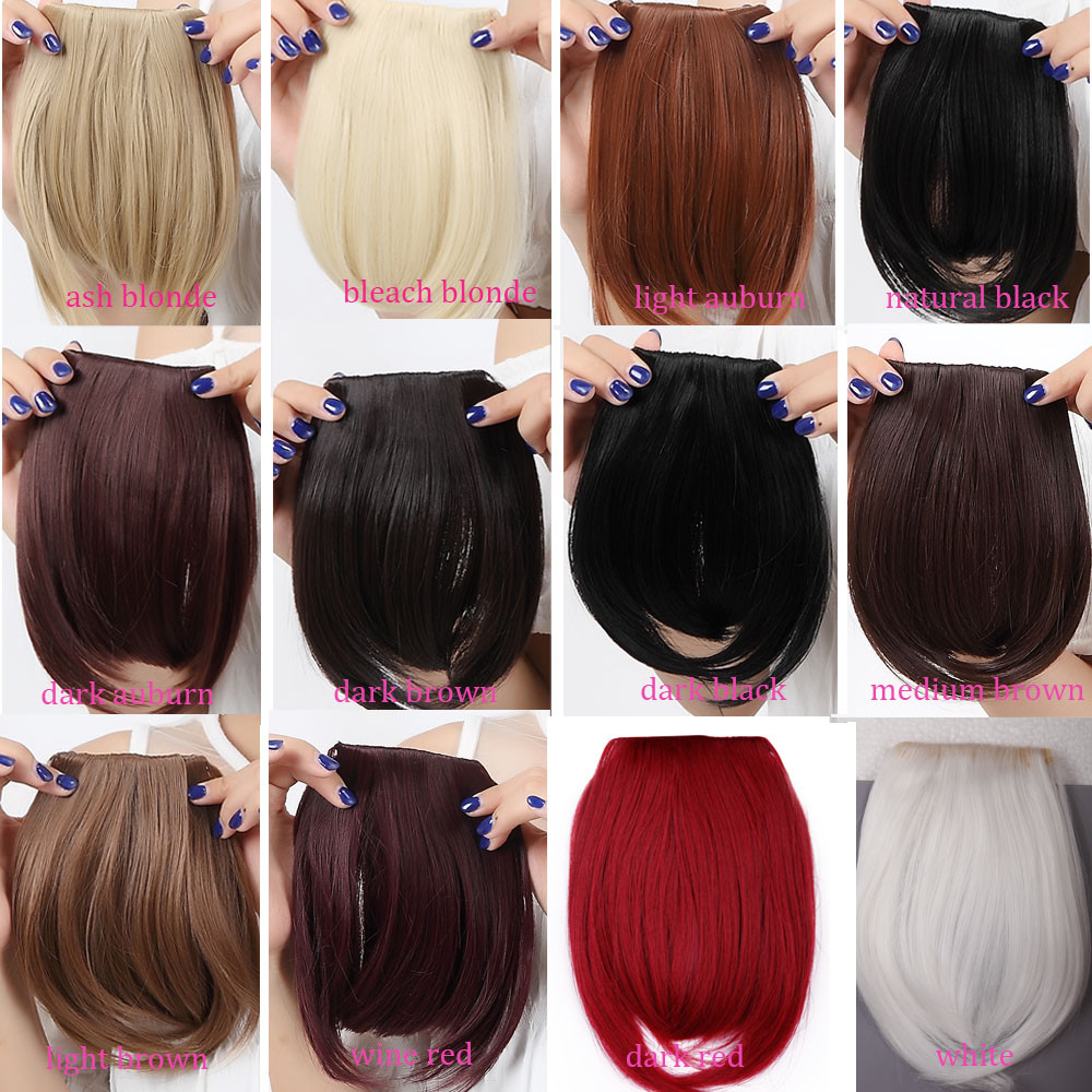 US Thick Neat Fringe Bangs Hairpiece As Clips in 100% as Human Hair Extensions