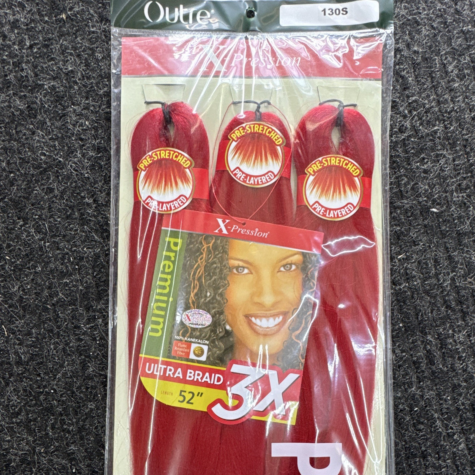 Outre X-Pression 3X Pre-Stretched Synthetic Straight Braiding Hair 52in Red