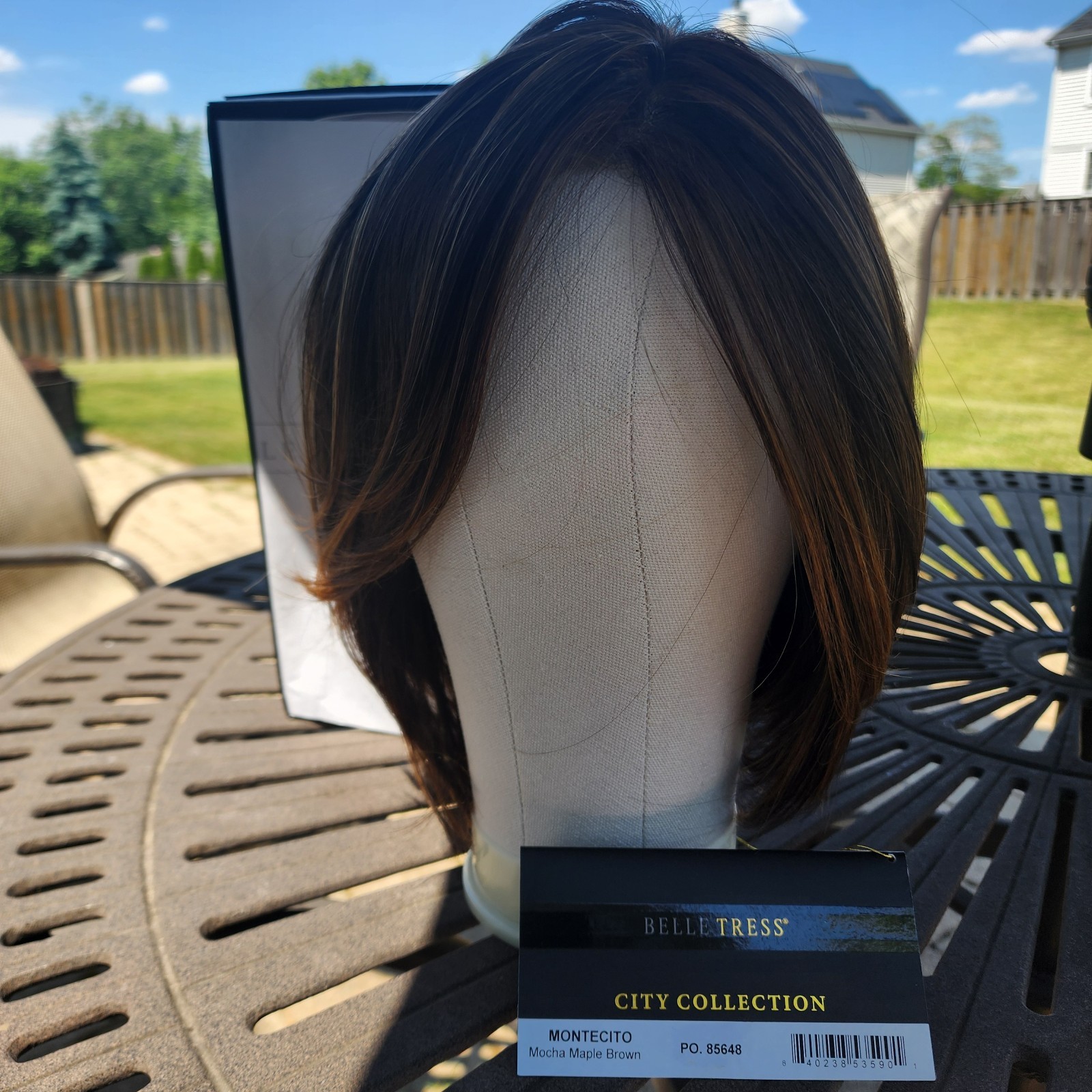 BELLE TRESS- MONTECITO- HF MONO PART WIG- MOCHA MAPLE BROWN- TAGS ATTACHED