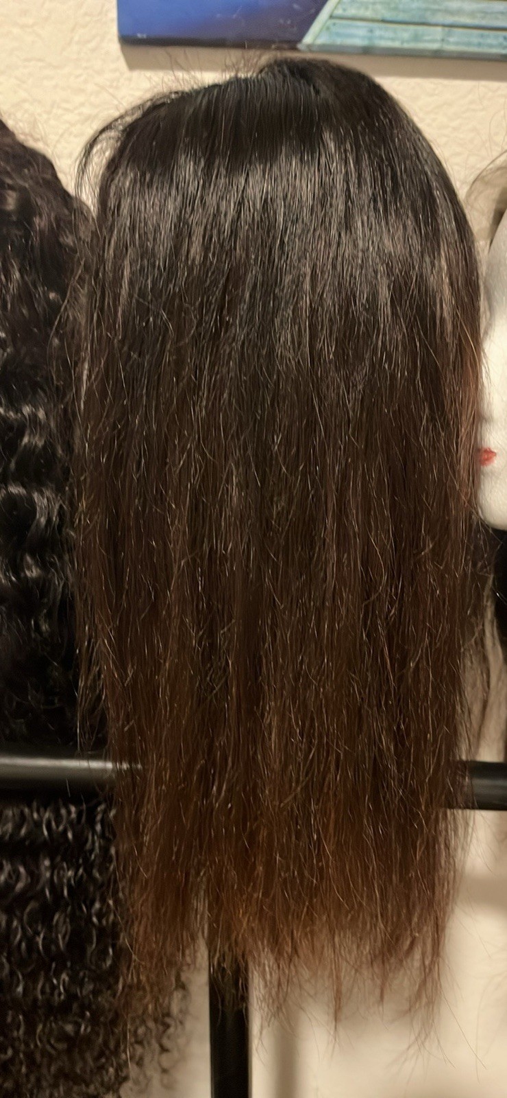 Long Straight Wig Hairpiece for Women Adult Black to Brown Shade