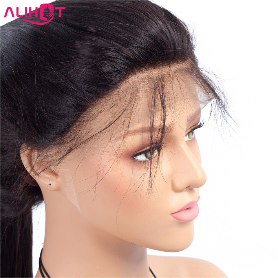 Plucked 22″ Lace Front Women Hair Straight Wig Bleached Knots With Baby Hair USA