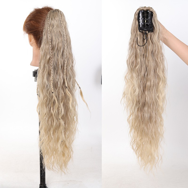 Corn Wave Ponytail Extension Claw Clip 26″ Long Synthetic Women Fluffy