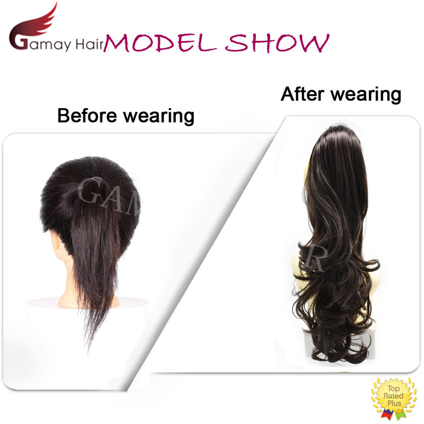 Claw Clip in Ponytail Extension Wavy Long Hair Piece Pony Tail 22″ Real As Human