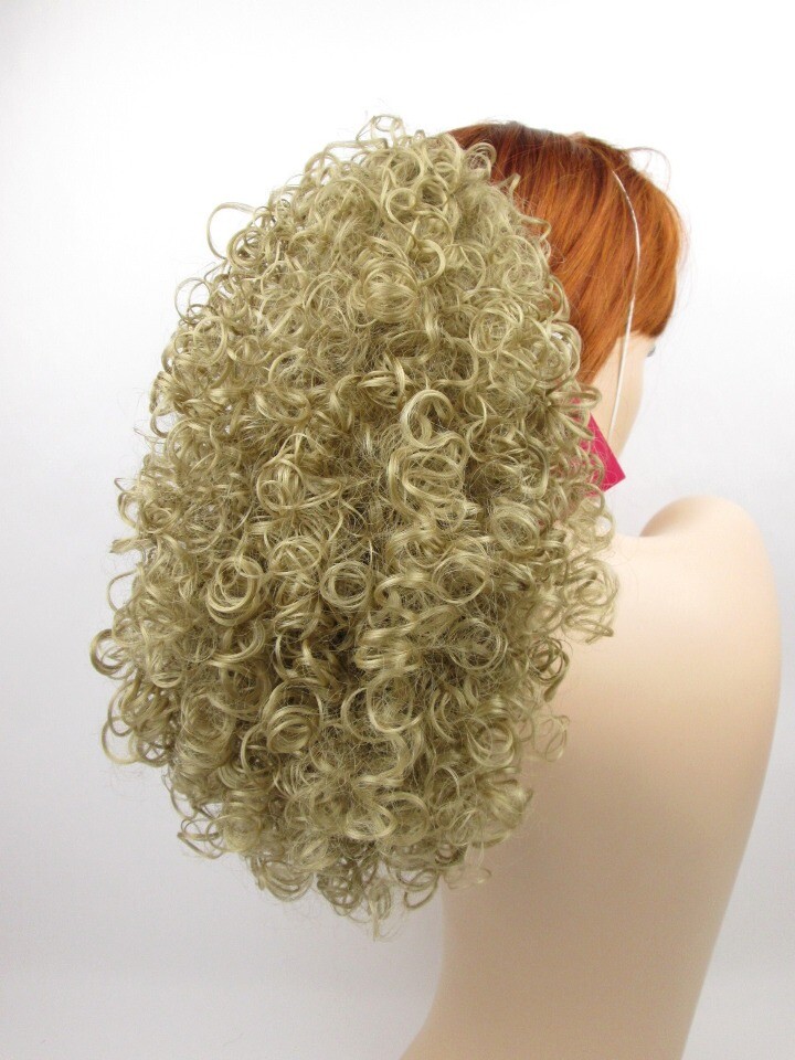 16″ LONG FULL LAYERED SPIRAL CURLS CURLY HAIR PONYTAIL HAIRPIECE BANANA CLIP